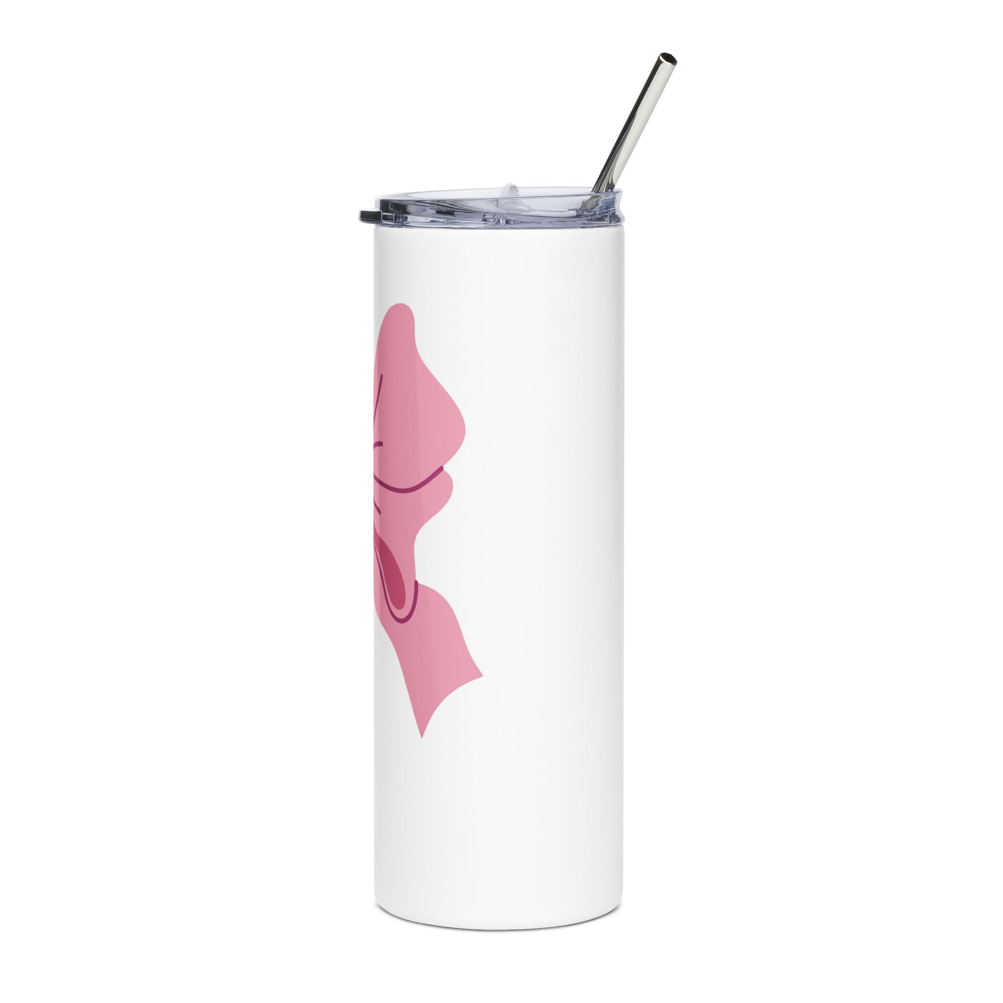 20oz Stainless Tumbler with Pink Bow Design